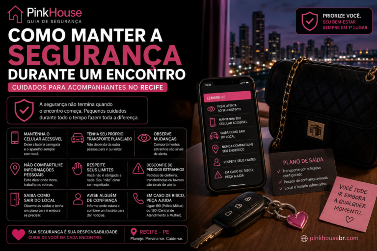Como manter a segurança durante um encontro no Recife com dicas sobre celular, transporte, privacidade, limites e plano de saída